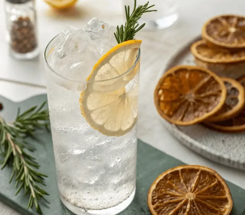 Gin tonic sans alcool au citron