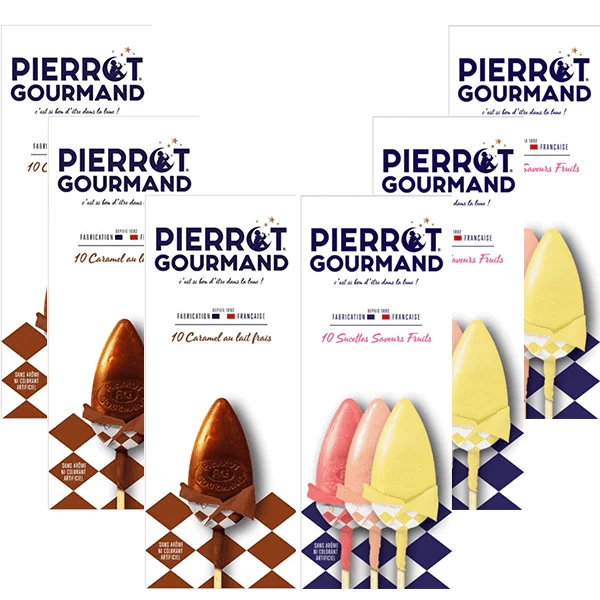 Sucettes au caramel et fruits Pierrot Gourmand